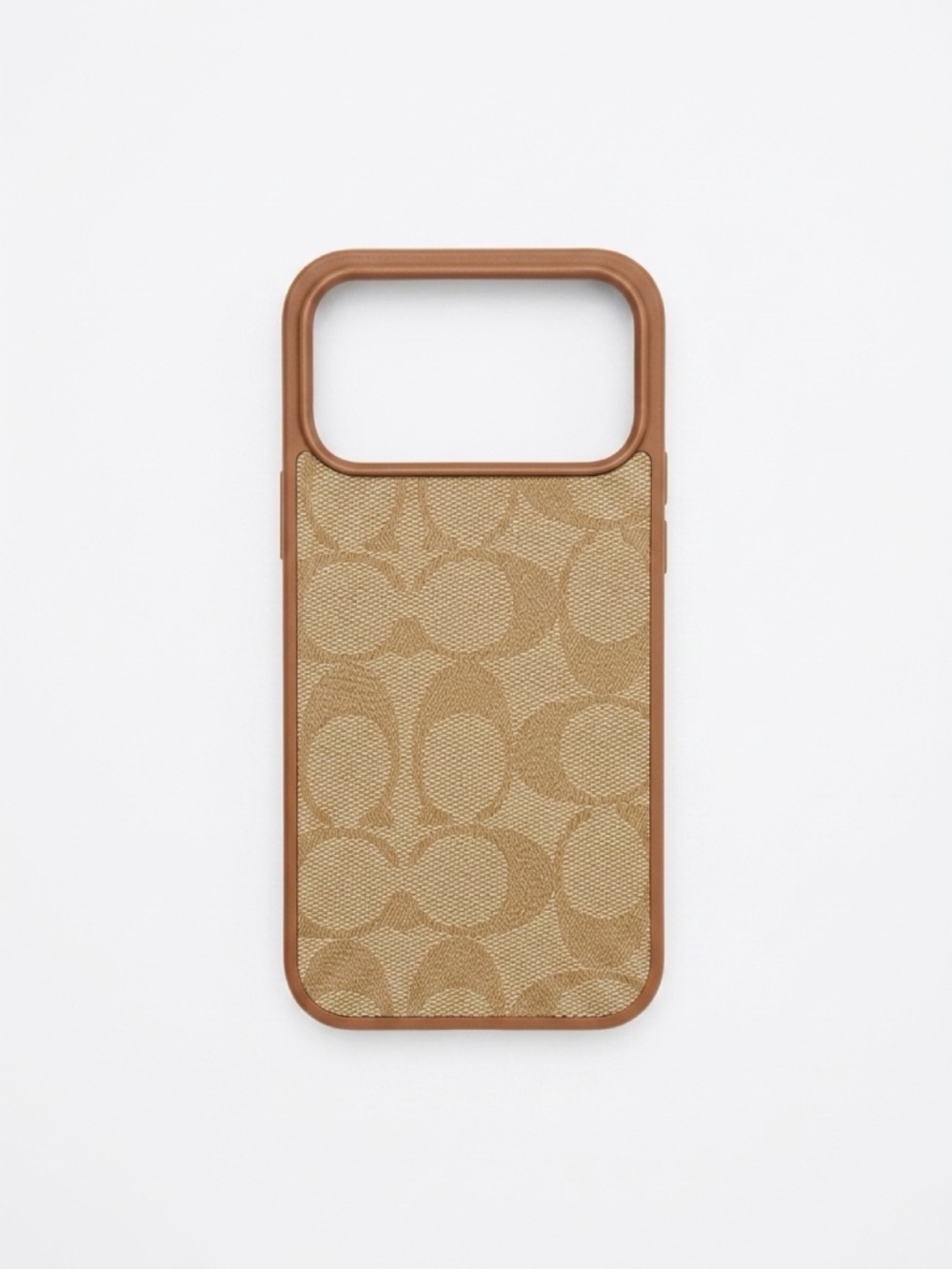 Beige Silicone Phone Case for iPhone 17 Pro Max with Tan Trim